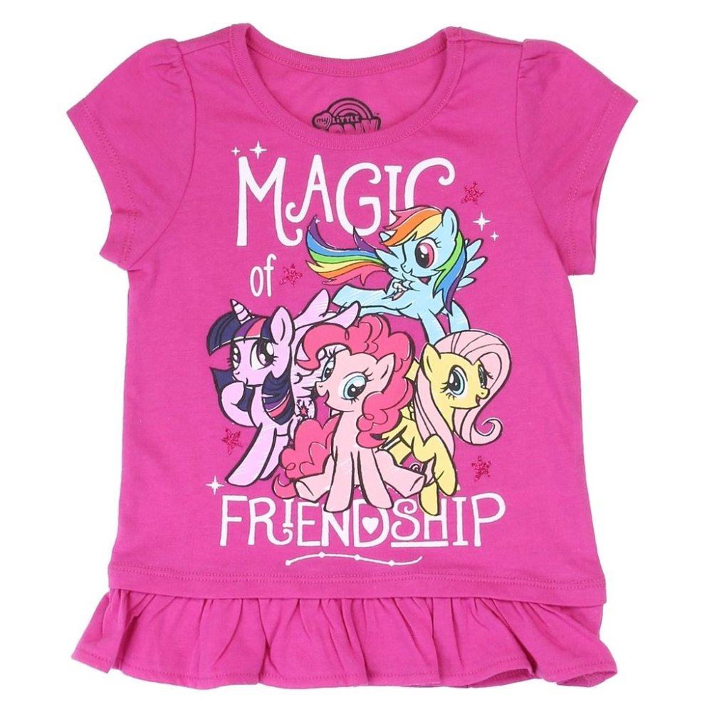 My Little Pony Tee Toddler Girls Unicorn Tshirt Kids Hot Pink T-Shirt 2T